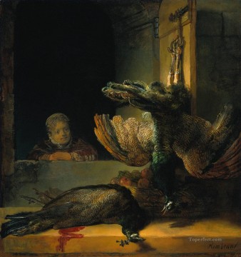  Muerto Pintura al %C3%B3leo - Pavos reales muertos Rembrandt